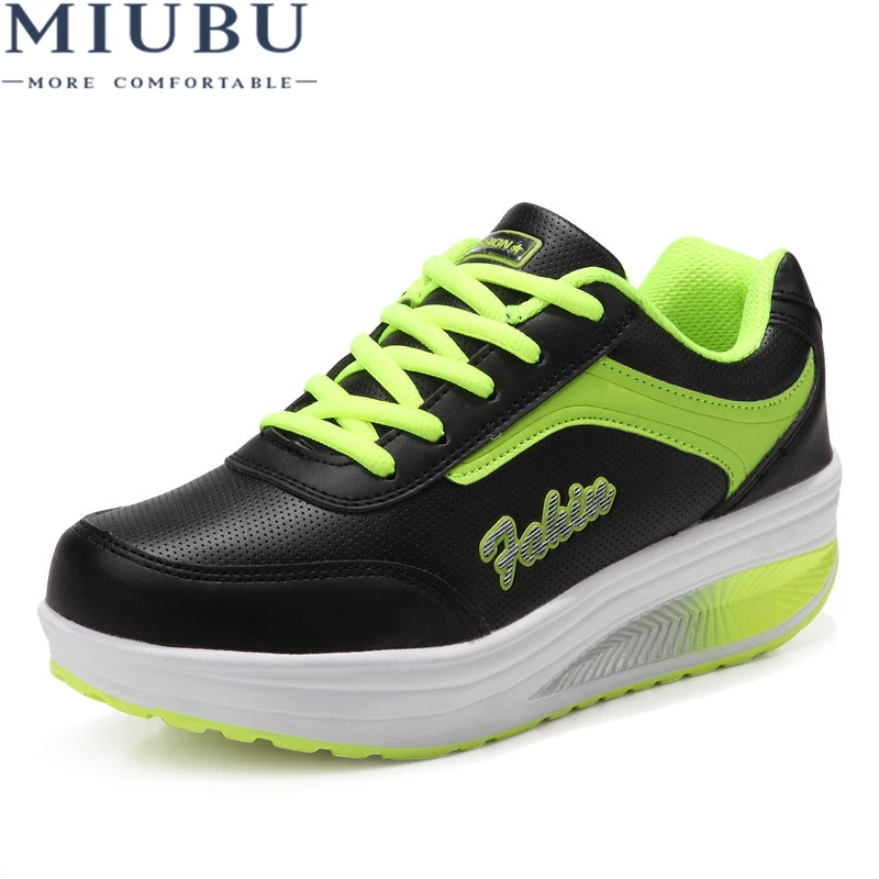 

MIUBU Women Shoes Winter Style Lady Wedge Shoes Swing Tenis Feminino Leather Zapatillas Deportivas Mujer Women Casual Shoes