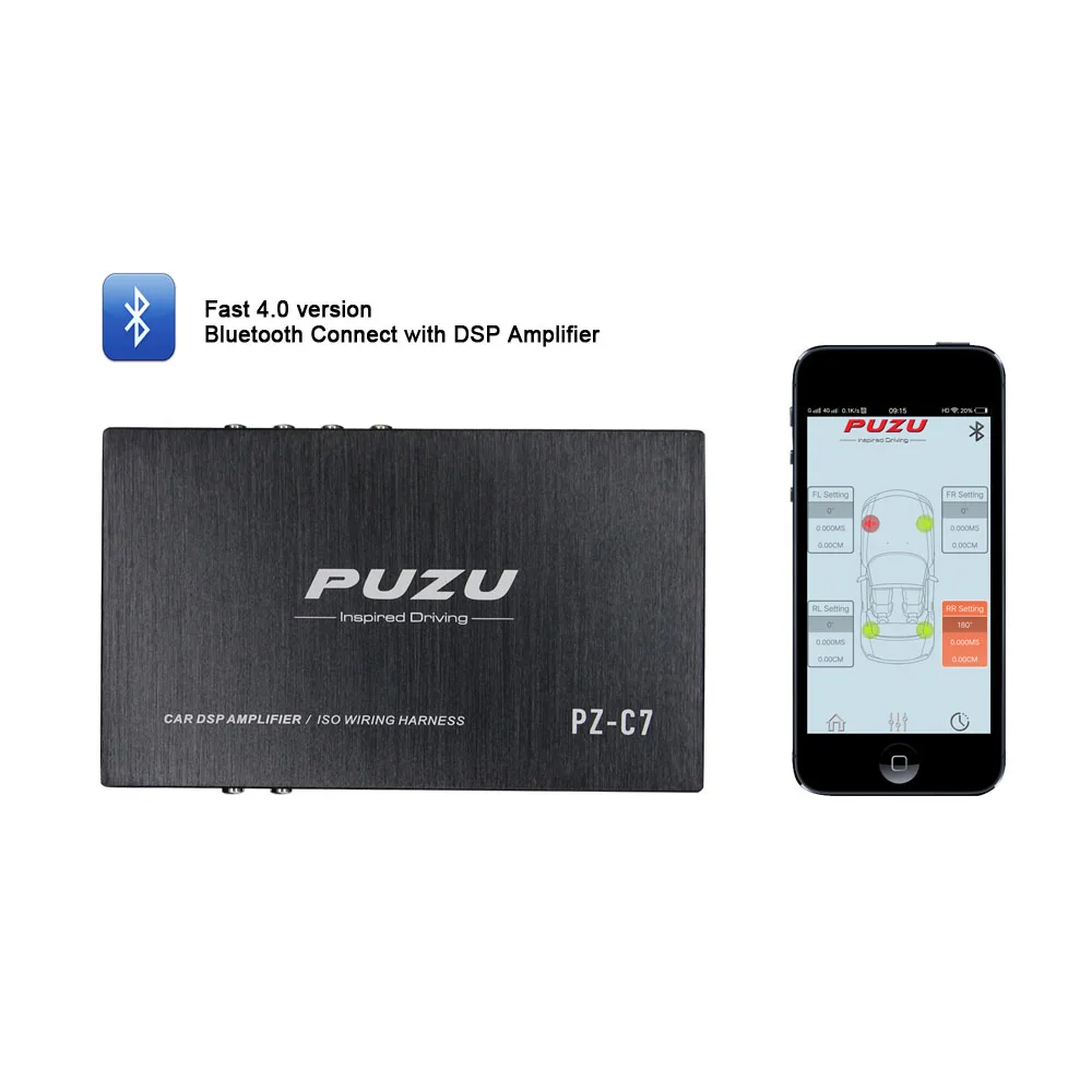 Автомобильный цифровой аудио процессор PUZU C7 8 полос 4x150 Вт DSP усилитель Bluetooth