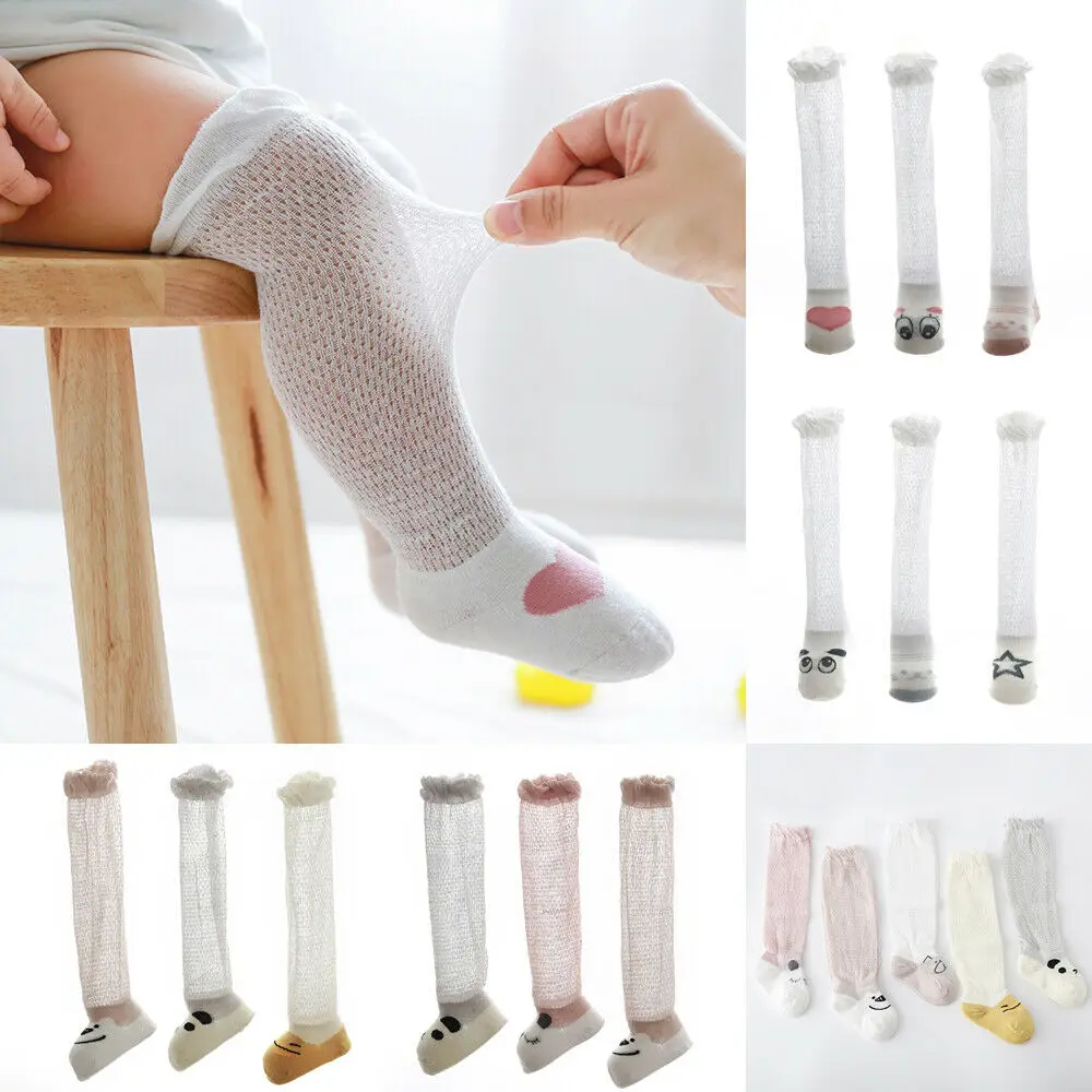 Милые Хлопковые гольфы с сеткой для маленьких мальчиков и девочек колготки