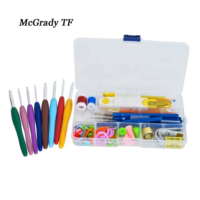 Бренд Алюминий вязальные крючки комплект Эргономика плетения изделий DIY стежка