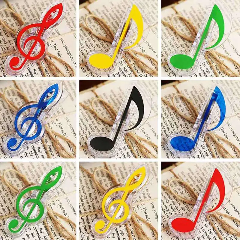 Пластиковая музыкальная нотка бумажный зажим для фортепиано книга лист весенний