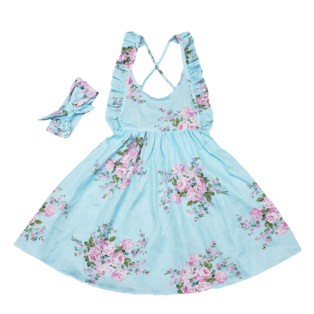 novatx girl dress summer Beach Style Floral Print Party dresses 2017 new Dresses For Girls Vintage Toddler Girl clothes | Детская одежда