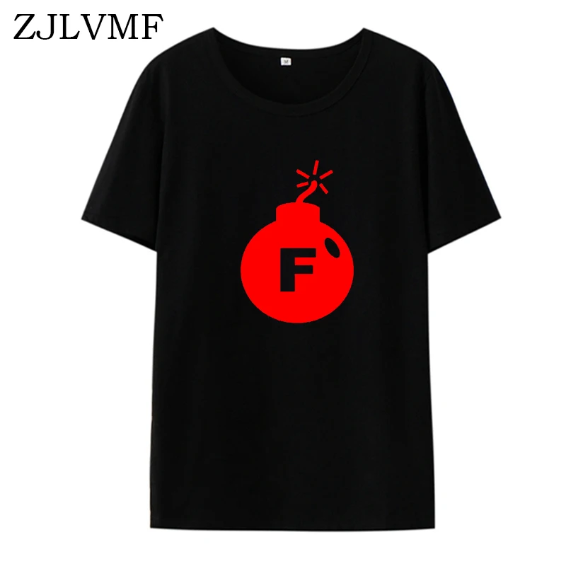 Женская футболка с круглым вырезом Zjlvmf F Bomb хлопковая хипстерская Футболка
