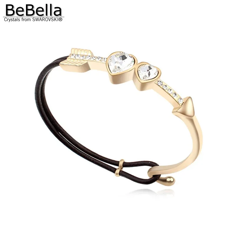 Браслет с кристаллами Сваровски позолоченный в форме сердца|plated bangle|bangle platedbangles