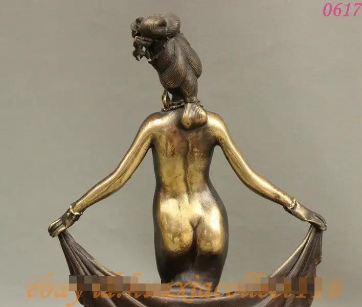 9 &quotКитайская Современная Художественная бронзовая Зубная фея голая богиня