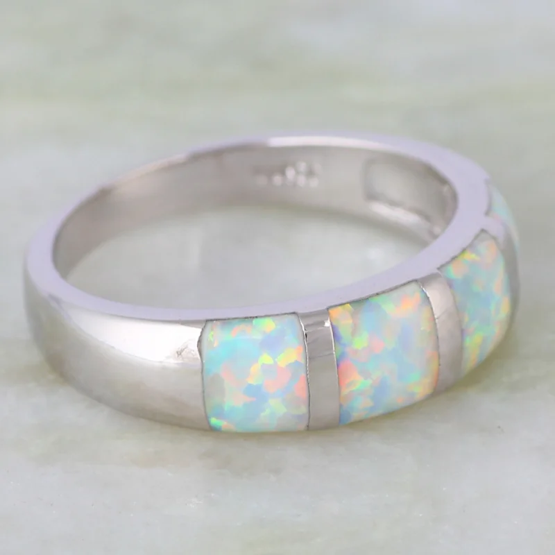 Модные кольца с опалом Изящные Ювелирные изделия женские белым огненным