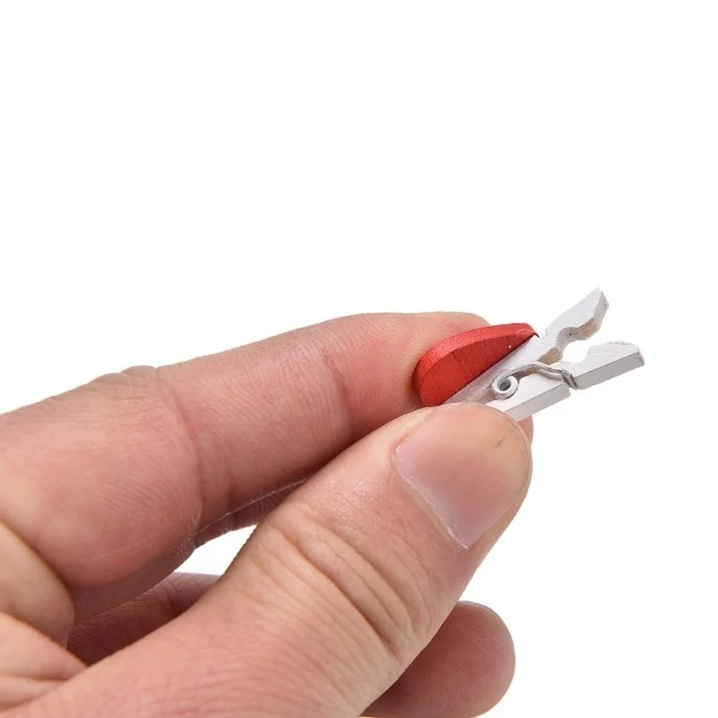 Новинка 20-дюймовые Деревянные прищепки для фотобумаги в виде мини-сердца | Дом и