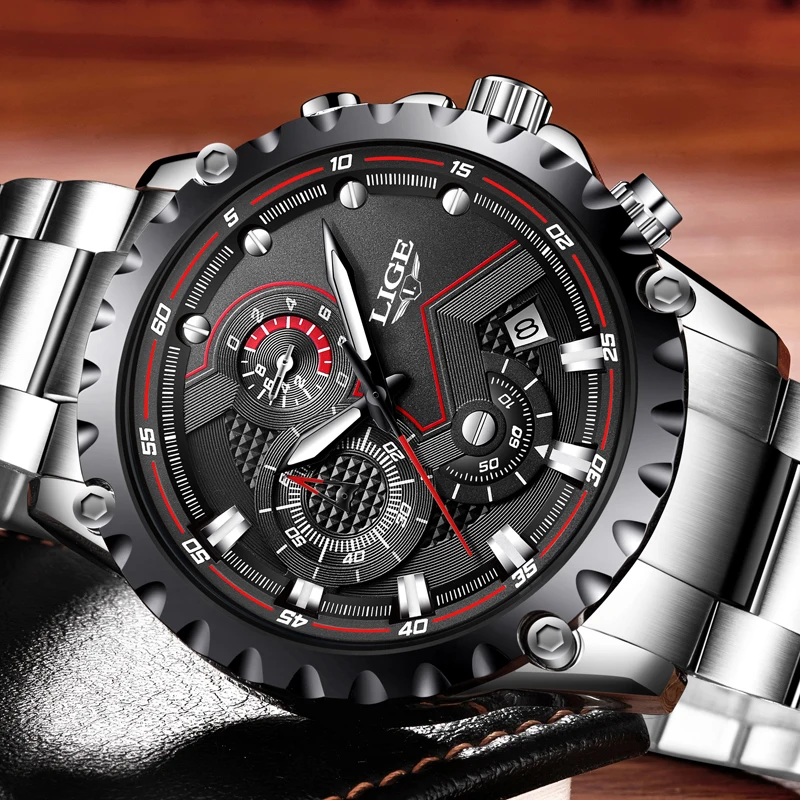 Часы LIGE мужские спортивные армейские кварцевые водонепроницаемые|masculino|masculinos