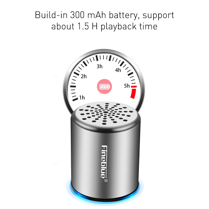 Fineblue MK10 Bluetooth динамик стерео 3D стерео сабвуфер TWS мини металлический беспроводной Hands-free маленький динамик аксессуары черный