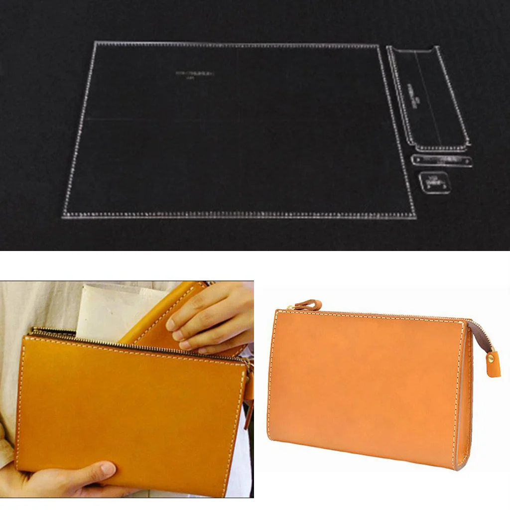 4 шт. акриловая прозрачная большая ручная сумка кошелек трафарет шаблон DIY кожа