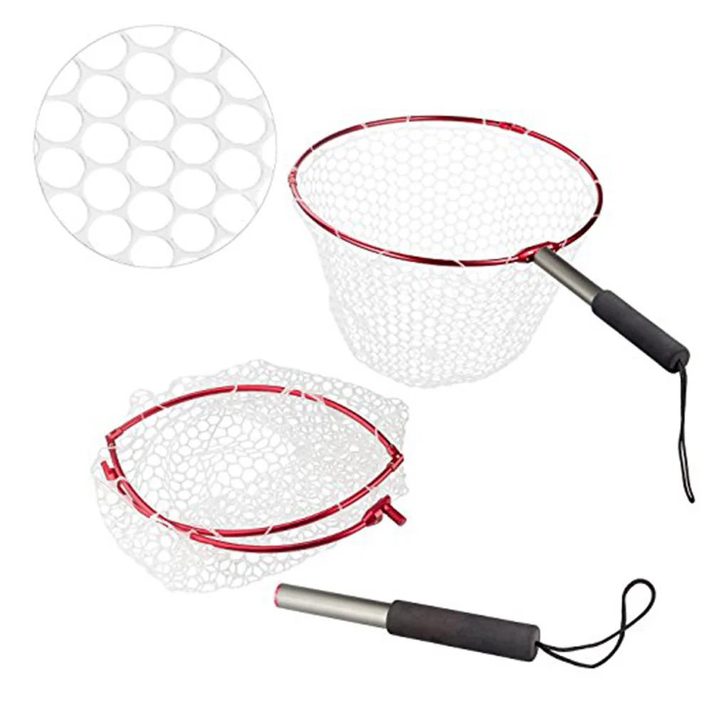 TOPIND 3PCS Folding Aluminium Alloy Hoop and Collapsible Fishing Handle Portable Net for Angling Fly fishing | Спорт и развлечения