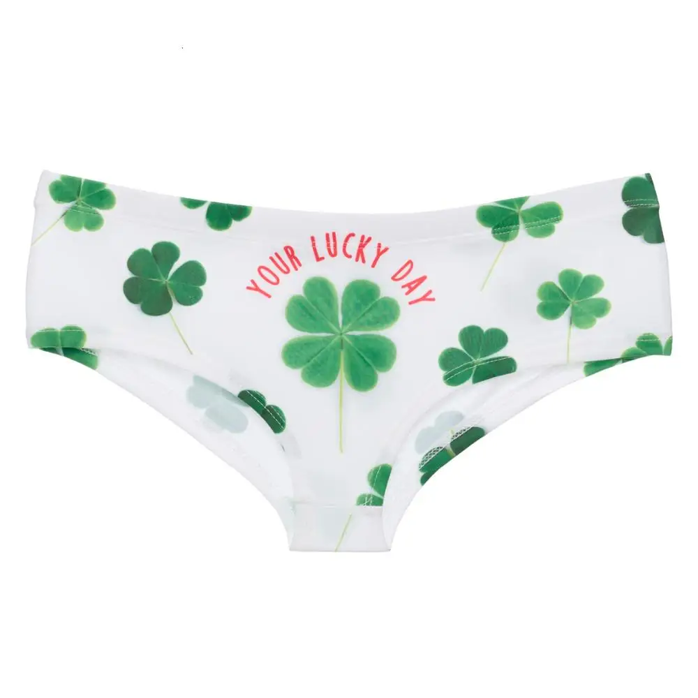 pic3 Lucky Clover, Красный Крест, сексуальное женское нижнее белье с принтом, стринги, трусы, нижнее белье для женщин, милые трусики для леди - Цвет: pic3