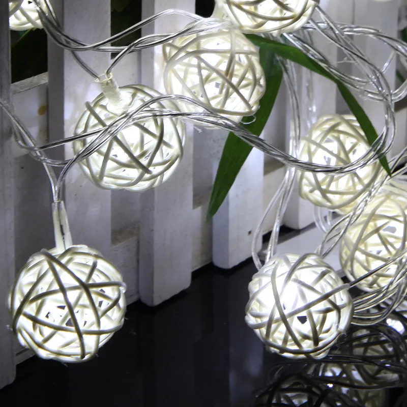 20 светодиодных ротанговых шаров Luminaria сказочные декоративные световые гирлянды
