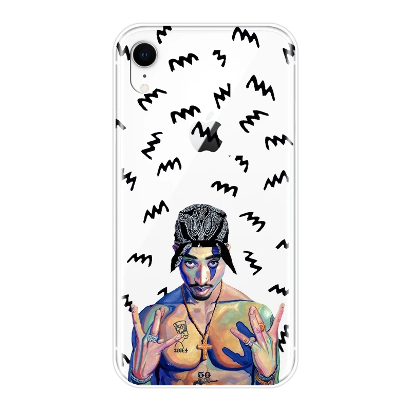Задняя крышка Rapper Makaveli 2Pac Tupac для iPhone 6 S 7 8 X XR XS Max мягкий силиконовый чехол Plus