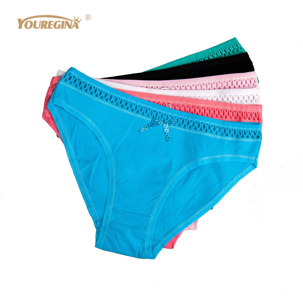 

YOUREGINA Woman Underwear Cotton Seamless Briefs Sexy Women's Panties Hollow Out Ladies Underpants Lingerie 6pcs/set