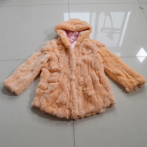 pink Брендовая длинная стильная настоящая Меховая куртка рекс меховой капюшон Женская Шуба из кролика Рекс ручной работы натуральный мех кролика Рекс с капюшоном пальто - Цвет: pink