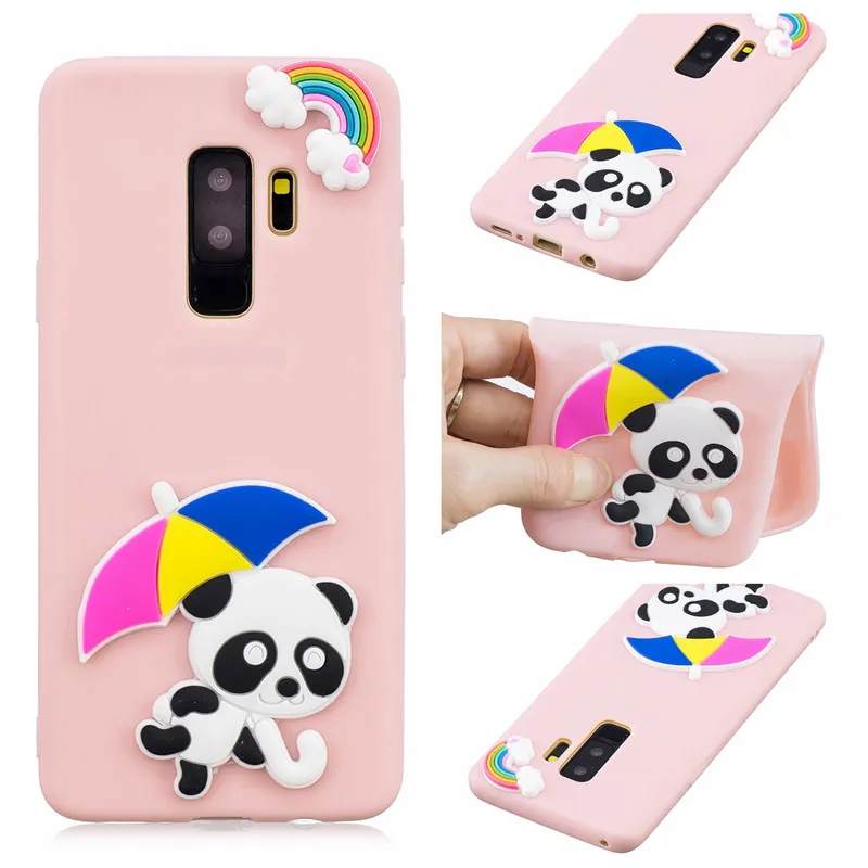 3D Panda Собака Мягкий силиконовый Карамельный цвет чехол для телефона samsung Galaxy S8 S9