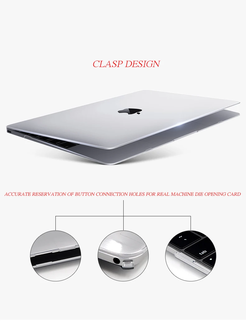 Матовый/Кристальный чехол для ноутбука Macbook Pro retina Air 11 12 13 15, для mac Air 13, pro 13,3 15,4 A1707 A1708 чехол