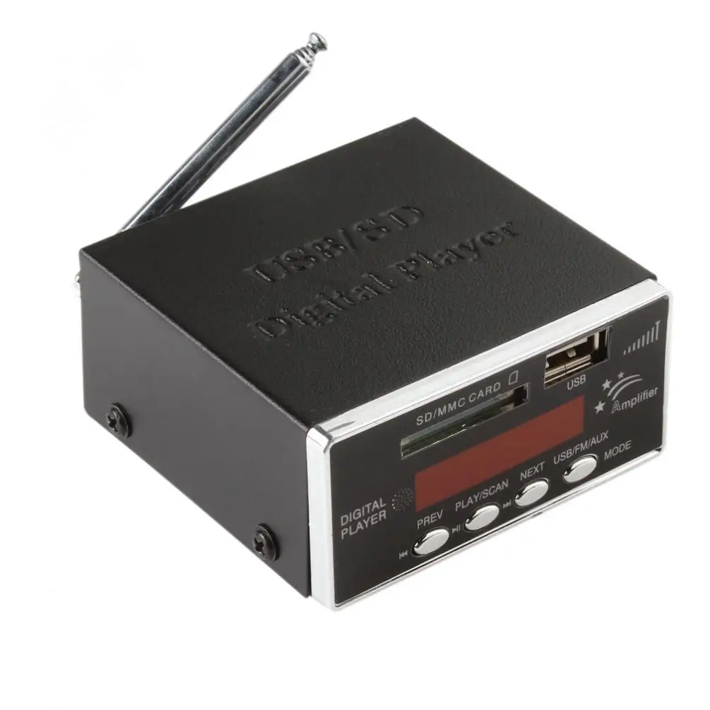 Автомобильный усилитель мощности 12 В MP3 SD USB аудио плеер чтение FM-радио