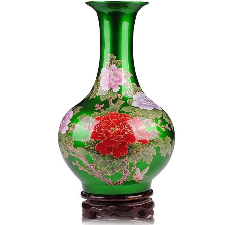 Jingdezhen Ceramic Handicrafts crystal red peony pattern Bathroom Vase Porcelain Furnishing Articles Home Hotel Decoration | Дом и сад