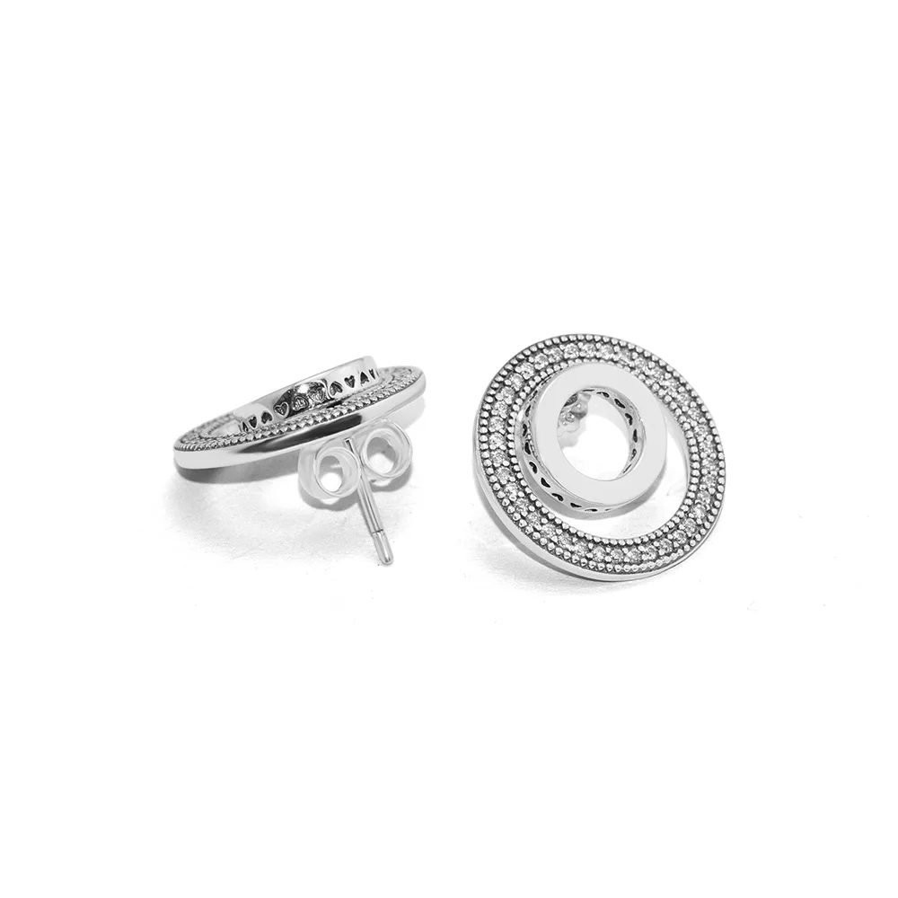 Sterling-Silver-Jewelry Forever Signature Stud Earring 925 Silver Jewelry for Women Free Shipping