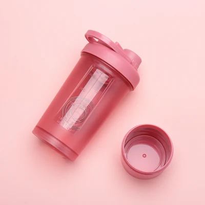 Dark pink Протеиновая шейкер сыворотка портативная бутылка для воды движения пластиковый открытый тренажерный зал спортивный кемпинг дети фрукты напиток - Цвет: Dark pink