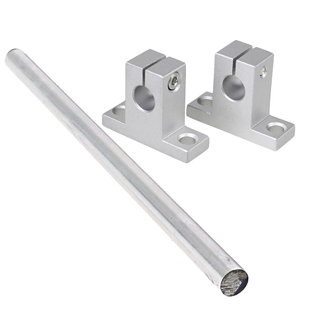 

OD10mm 200mm Length Silver Shaft Optical Axis Horizontal with CNC Linear Rail Support Set of 3