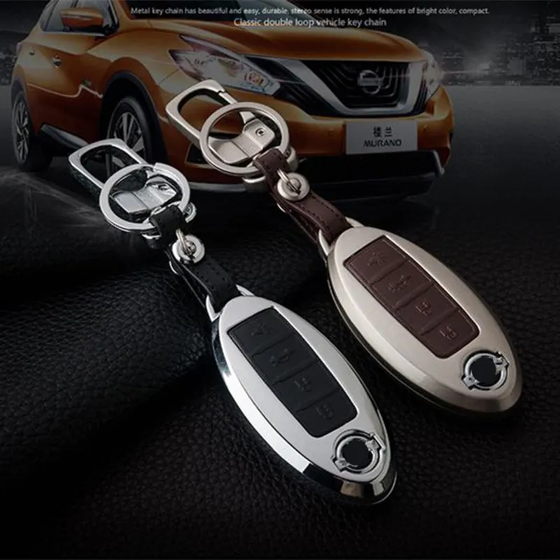 Простой автомобильный брелок для Nissan из сплава и кожи чехол Sunny Tiida Versa Morano Trail Teana