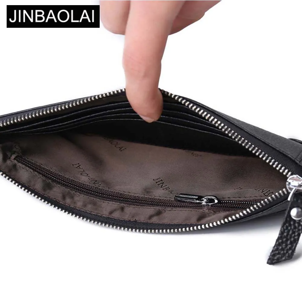 JINBAOLAI мужские кошельки из натуральной коровьей кожи мягкий кожаный кошелек для