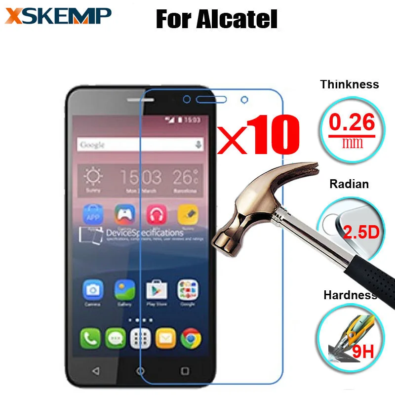 10 шт глянцевый 9H прозрачный протектор экрана для Alcatel One Touch Idol 3 4 7 &quot5 5&quot C5 C7 C9 Pixi