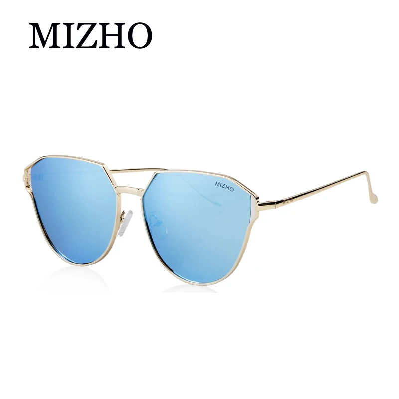 

MIZHO Future Copper Metal Polarized Sunglasses Women Cat eye Mirror UV400 Eyewear Men Sun Glasses Clear Visual Transparent PINK