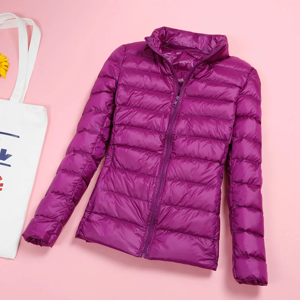 

Winter Jacket Women Warm Down Coat Duck Down Outwear Spring Autumn Long Sleeve Short Lightweight Basic Jackets Famale Tops