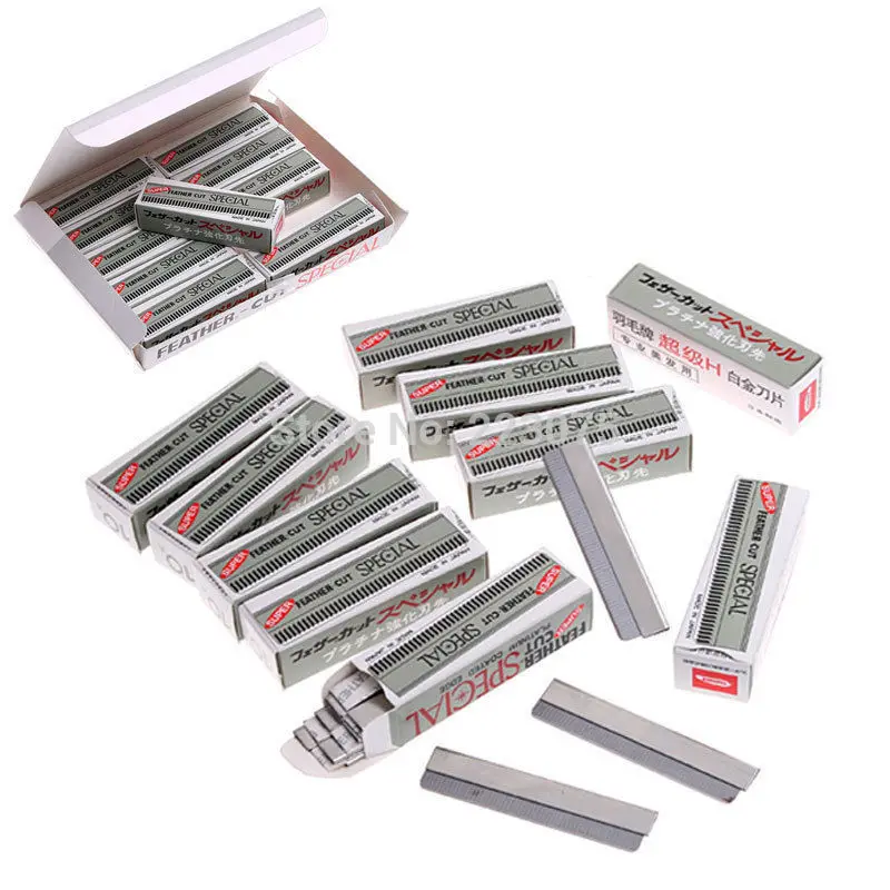 

Stainless Razor Blade Hair Cutting Shaving Sharper Thinning Knife Barber Platinum Coated Edge Cut Silver F Razor 100 PCS/lot