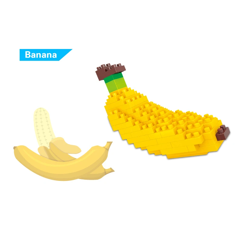 Строительные блоки серии Polar Bear Bird Zebra Animal world фруктовые LegoINGS ананас банан игрушки