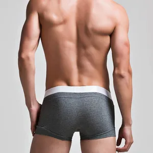 Мужские модные трусы с низкой посадкой, чистый цвет, хлопок, мужское нижнее белье, удобные дышащие шорты-боксеры