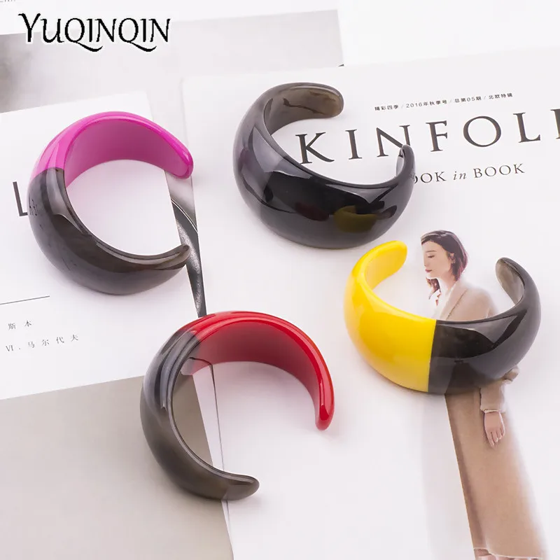 Женский Классический Открытый браслет на запястье разноцветные акриловые