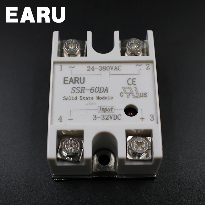 SSR-60DA 60A 3-32VDC to 24-380VAC твердотельное реле хорошего качества SSR-60 DA для регулятора