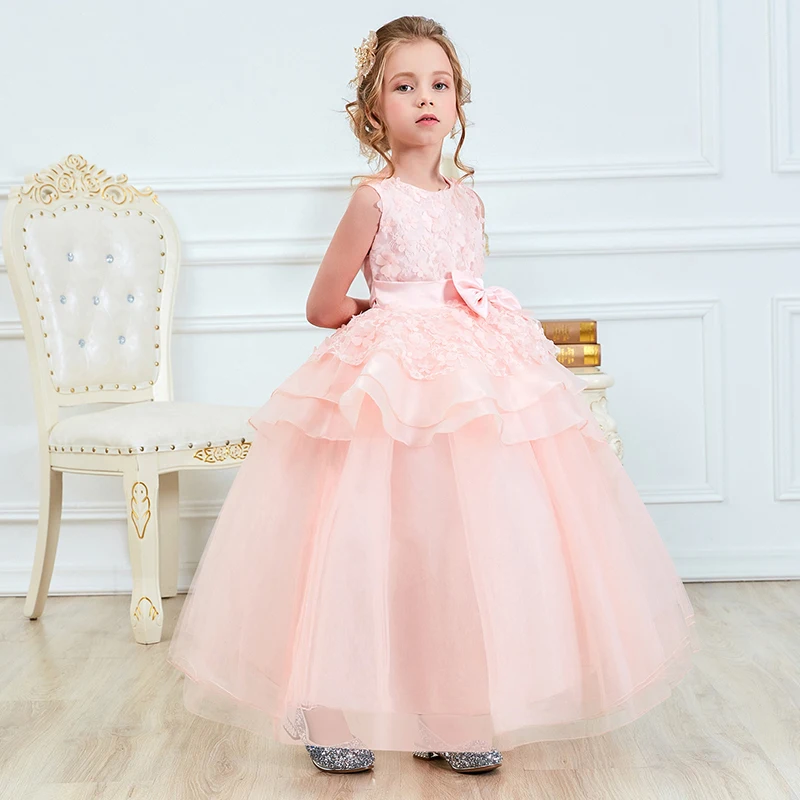 Baby Girl Flower Dress For Girls Formal Wedding Party Dresses Kids Clothes Princess Long Communion Gown Children Clothing | Детская