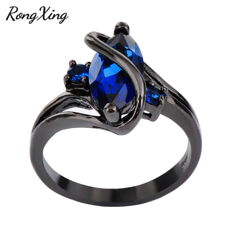 RongXing камни маркиза синий циркон S образная искусственная свадебная бижутерия