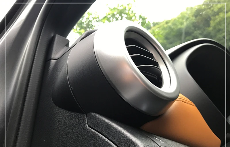 Для Nissan Kicks ABS Матовый Интерьер Передняя сторона кондиционер вентиляционное отверстие AC Розетка декоративная рамка, обшивка, накладка