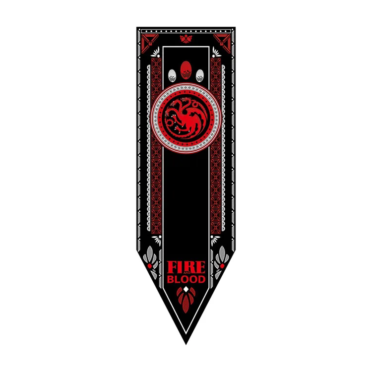 Targaryen 45X150CM Game of Thrones Theme Fans Happy Birthday Banner Stark Flags Balloons Iron Throne Cake Topper Dragon Cupcake Adult Decoration - Цвет: Targaryen 45X150CM