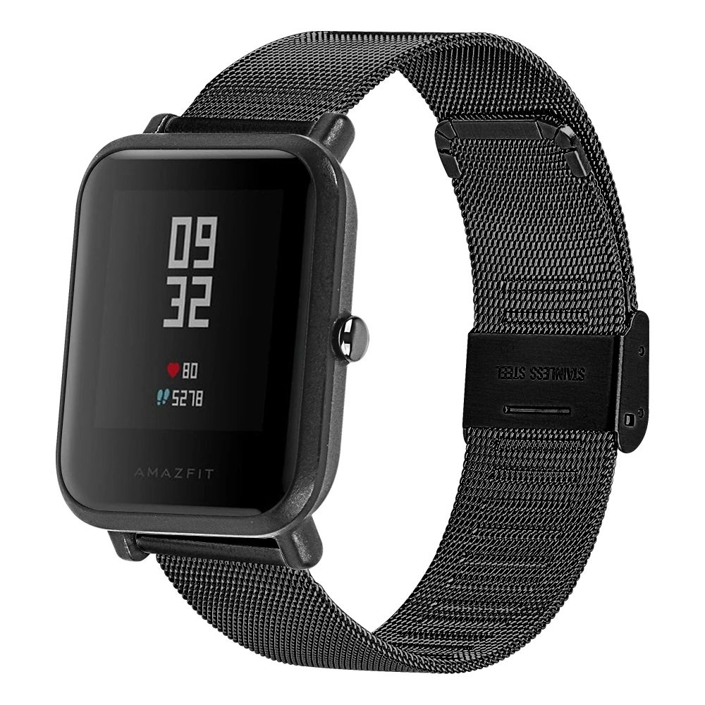 YUEDAER с декоративной металлической пряжкой и ремешок на запястье для Xiaomi Amazfit Bip/Bip Lite ремешок 20/22 мм ремешок для наручных часов для Amazfit Stratos 2 2S ногу ремешками