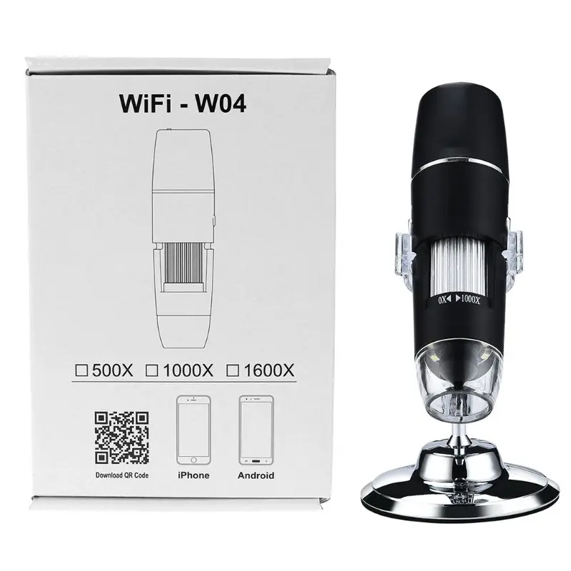 Wi-Fi, 1000X увеличение USB Цифровые микроскопы с стойка с лупой с 8-Светодиодная лампа с увеличительным стеклом для iOS/Android