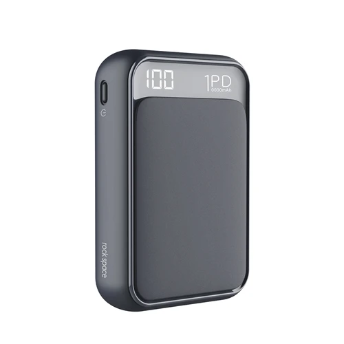 ROCK Mini power Bank 10000 мАч светодиодный дисплей PD Быстрая зарядка 3,0 внешний аккумулятор для телефона Быстрая зарядка внешний аккумулятор - Цвет: Grey