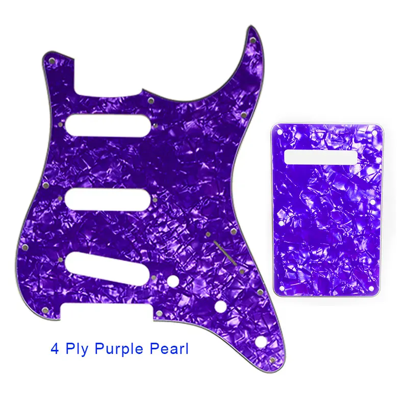 4 ply purple pearl Pleroo 11 винт гитара отверстия накладку с задней пластины костюм для США/Мексика Fender Stratocaster Стандартный SSS ST царапинам - Цвет: 4 ply purple pearl
