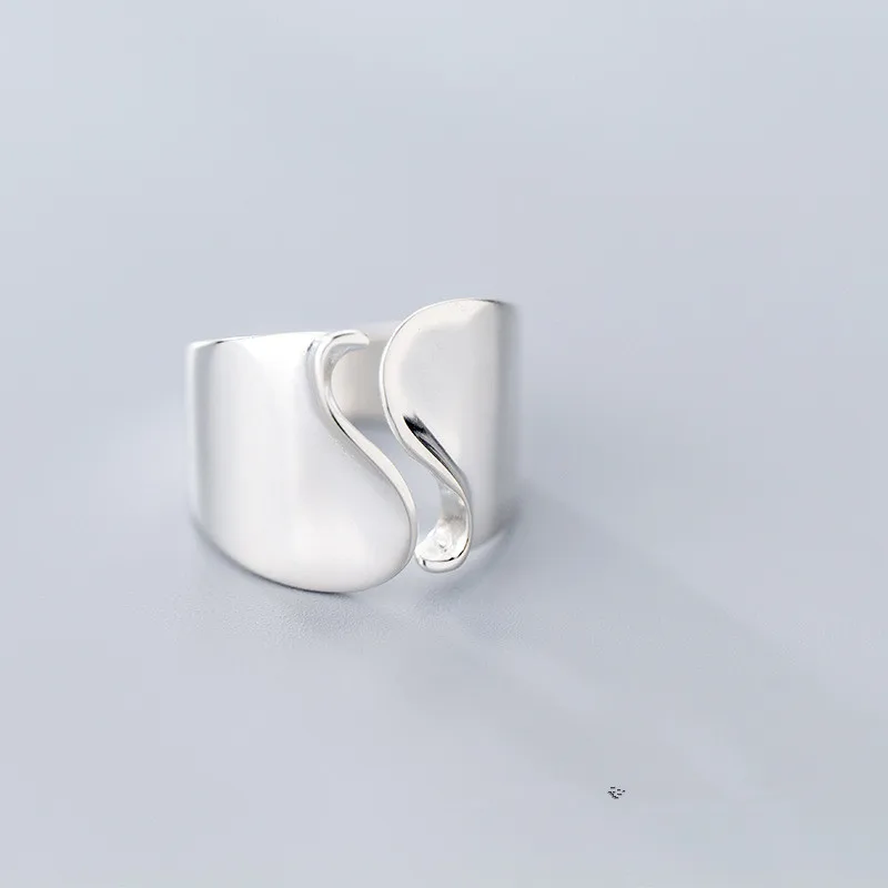 Кольцо из серебра 925 пробы с геометрическим рисунком Инь Янь|Кольца| |