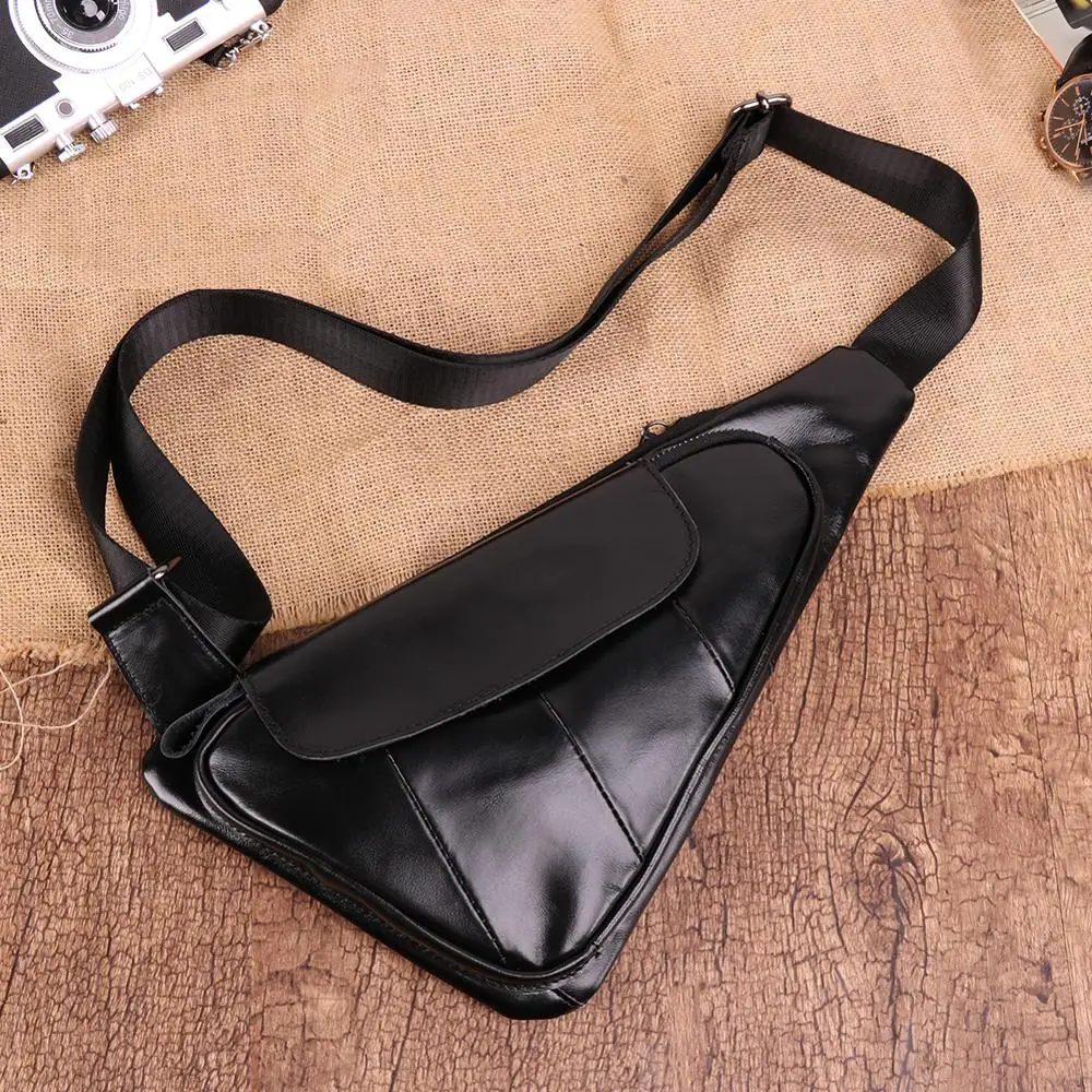 Треугольные мужские кожаные сумки через плечо дорожная сумка из натуральной