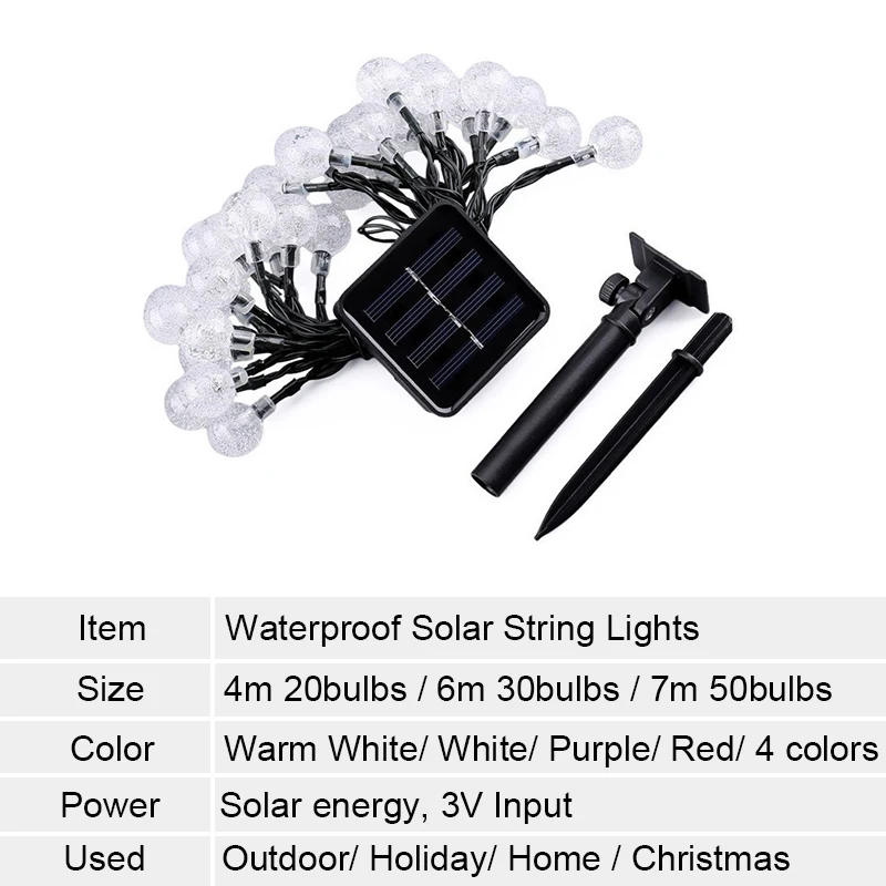 

Led Solar Light Outdoors Christmas Decoration Solar Garden Light Solar Lamp Fairy Lights String Lights Home Holiday Party 4/6/7M