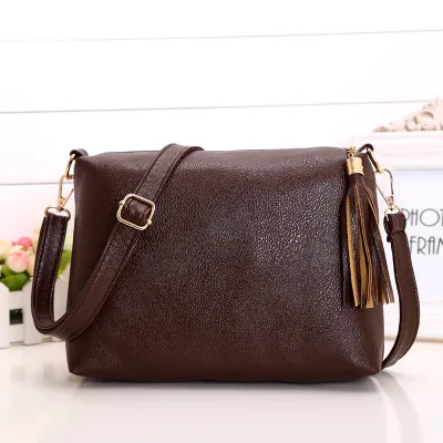 Dark brown Bokinslon сумки на плечо для Для женщин модная обувь из искусственной кожи женская сумка через плечо, одноцветное Цвет маленькая свежая Для женщин брендовые популярные сумки - Цвет: Dark brown