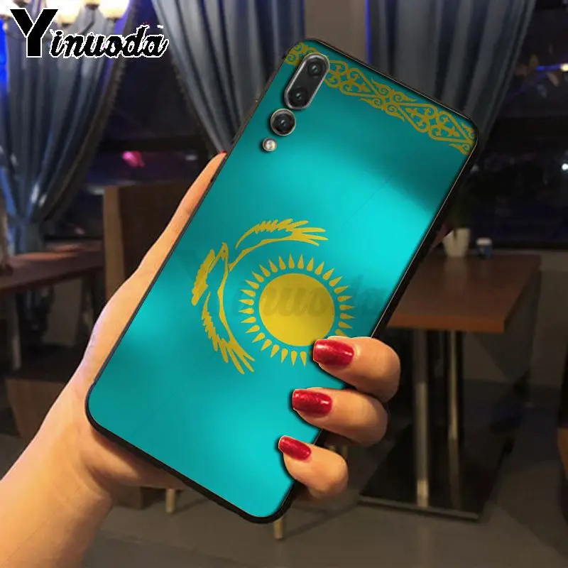 Yinuoda черный мягкий ТПУ чехол для телефона с флагом Казахстана Huawei P20pro mate10lite p9 p10plus